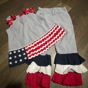 Cre8ions Patriotic Kids Outfit with Stars and Stripes